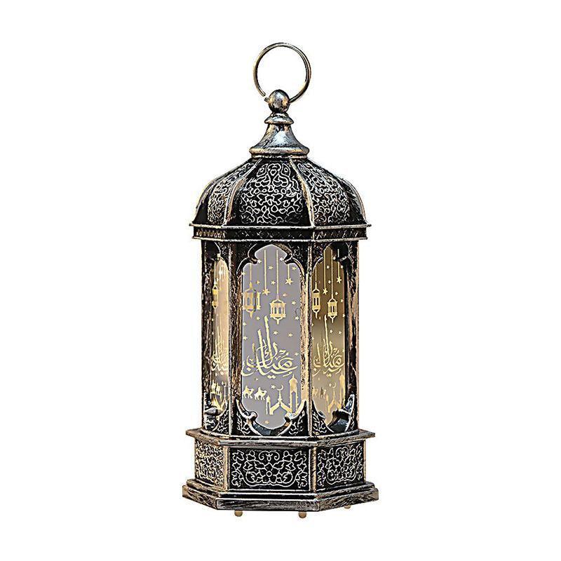 Ramadan LED Wind Light Lantern for Eid Mubarak Decor - Silver