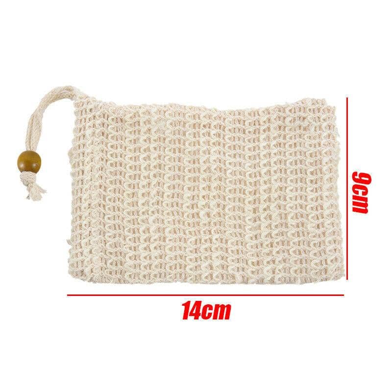 Ramie Soap Saver Bag with Drawstring and Foaming Mesh - Beige, Single Bag - view 4