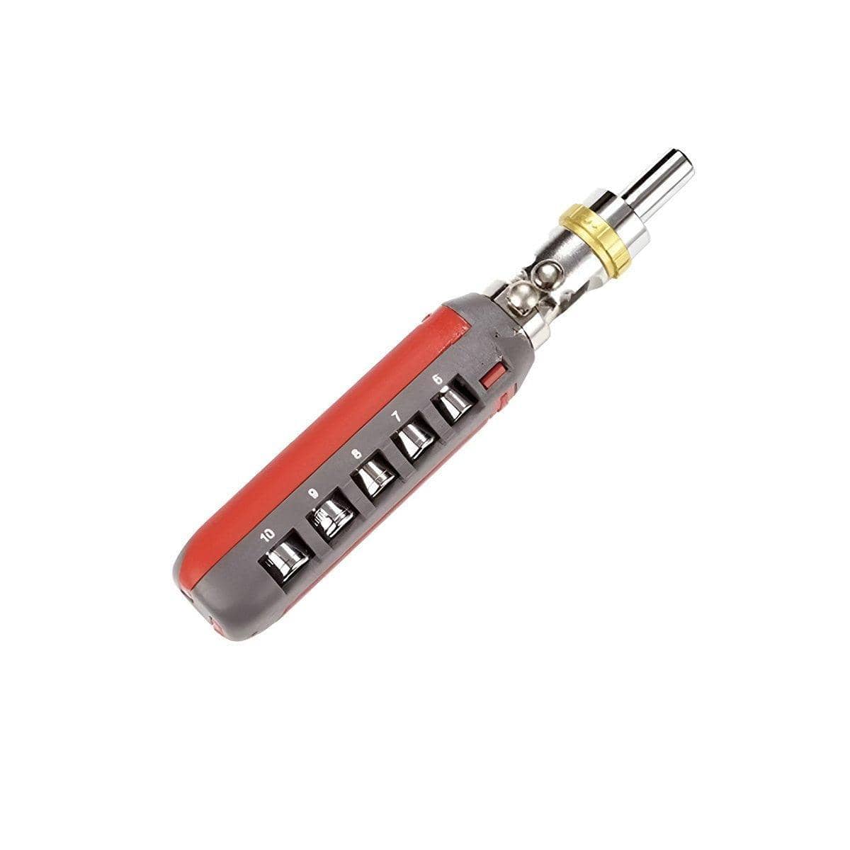 Ratchet Screwdriver Set 14-In-1 - Red and Grey with Numbered Sockets