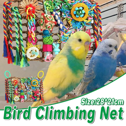Rattan Ball Puzzle Net Bird Toy for Parrots and Parakeets, Hanging Cage Climbing Toy