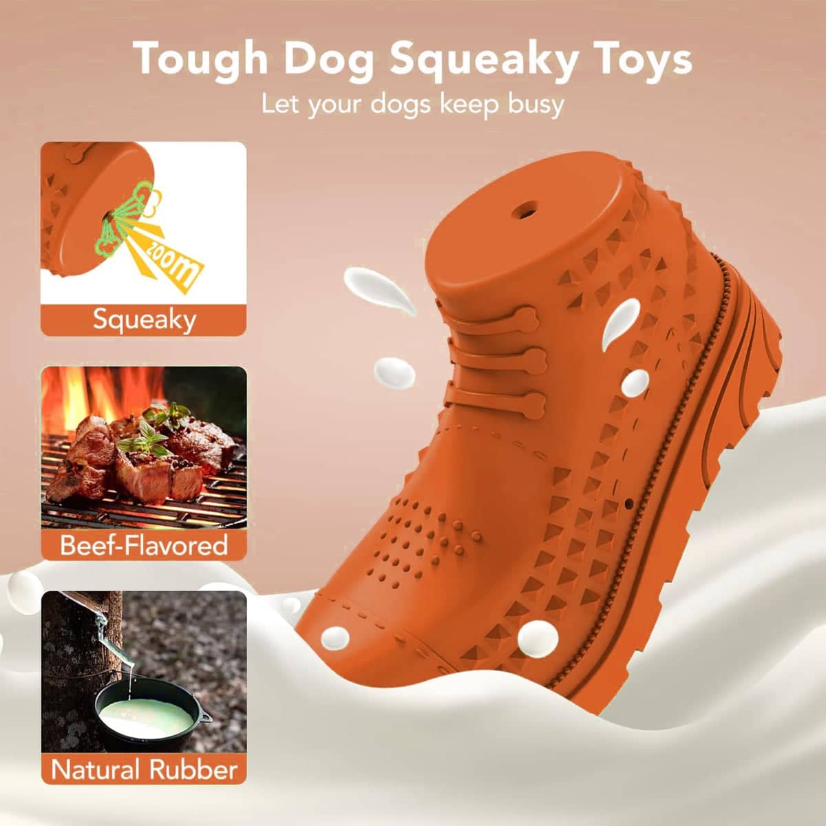 Realistic Boot Shaped Natural Rubber Dog Chew Toy for Teeth Cleaning - view 4