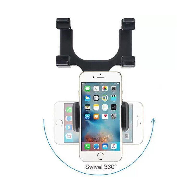 Rear View Mirror Phone Holder with 360 Degree Rotation for Cars and Trucks - view 5