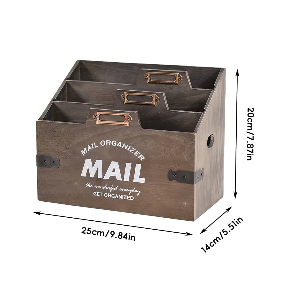 Rectangular 3 Layer Wooden Storage Box for Home Office Desk Organiser - view 3