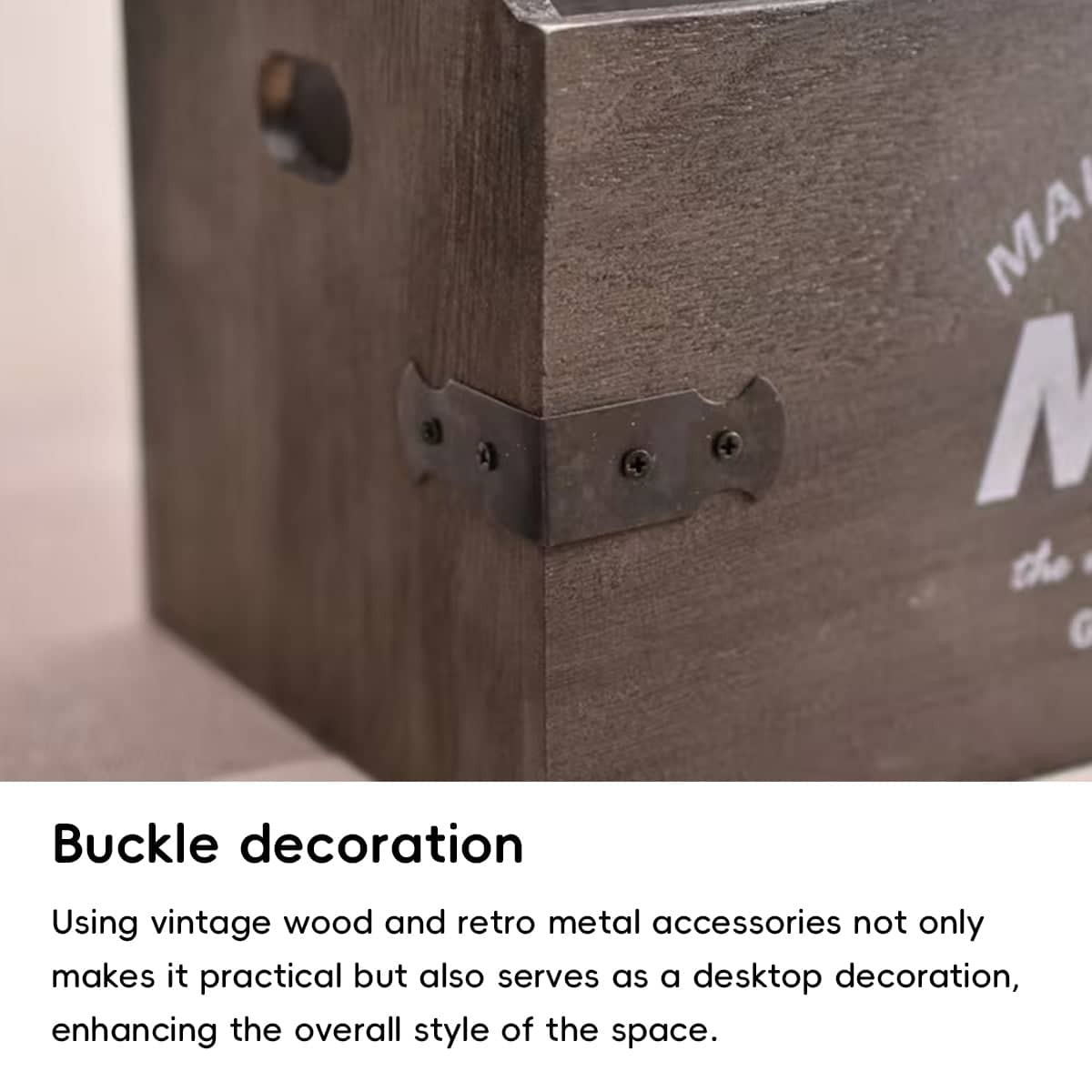 Rectangular 3 Layer Wooden Storage Box for Home Office Desk Organiser - view 5