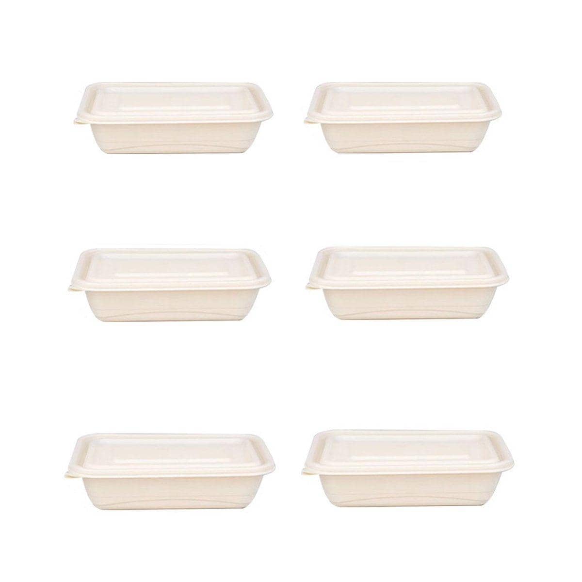 Rectangular Corn Starch Lunch Boxes with Lids, Pack of 50 - 850 ml (210 x 140 x 51 mm) - view 3