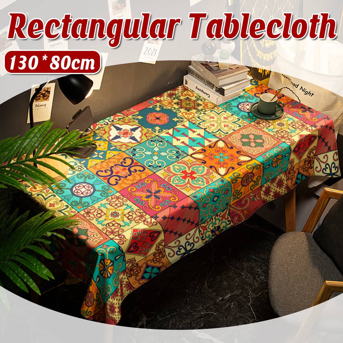 Rectangular Nordic Pattern Tablecloth for Dining Tables 130 x 80 cm