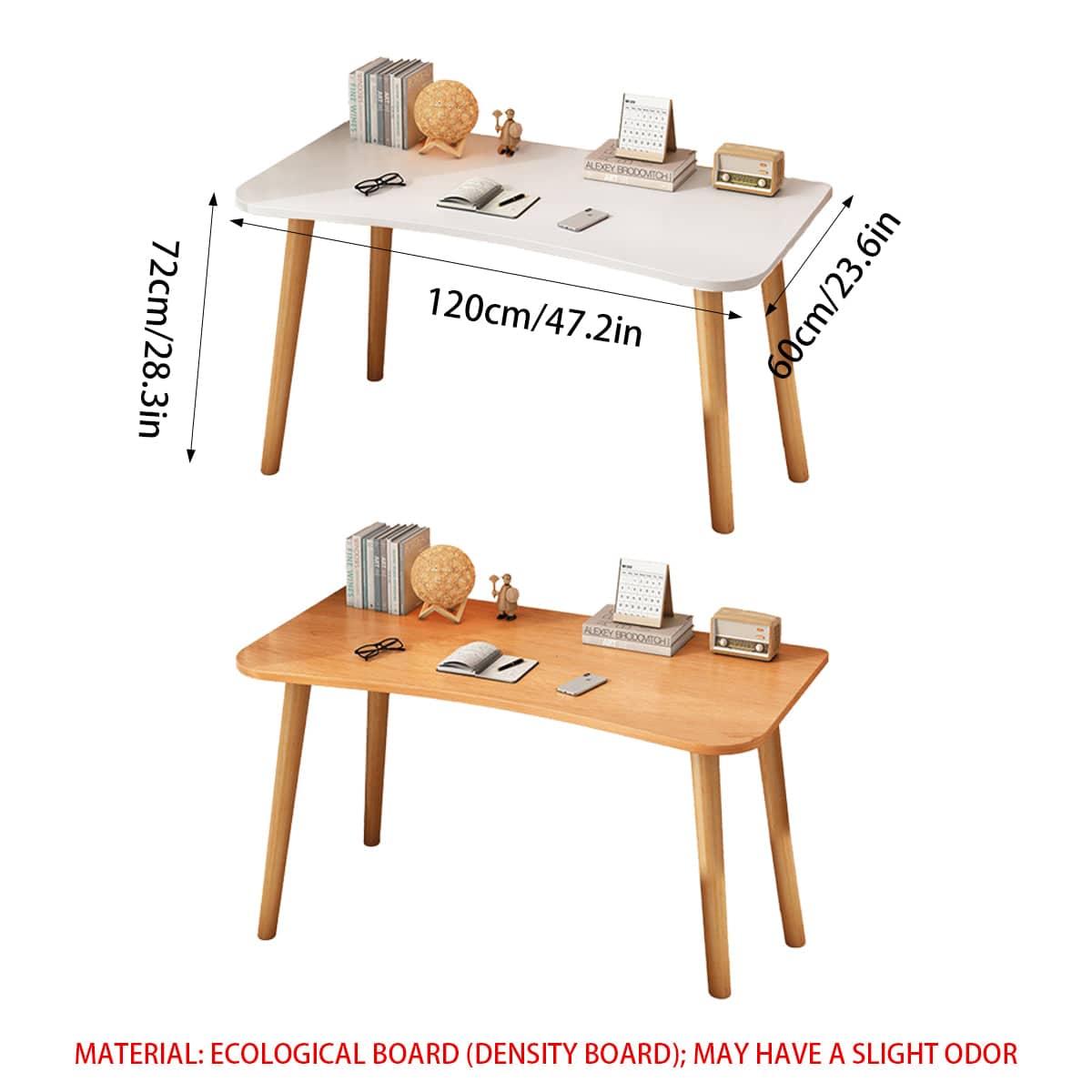 Rectangular Writing Desk 120 cm for Home Office, Study and Laptop Use - White - view 4