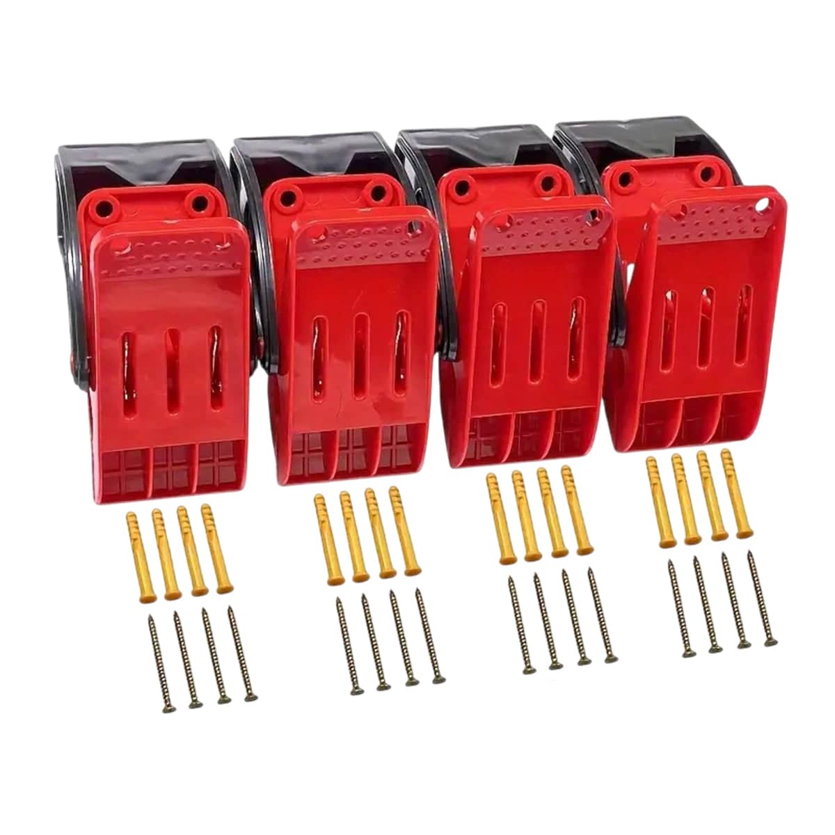 Red and Black Wall Mounted Car Wash Mat Clips, Pack of 4 - view 2