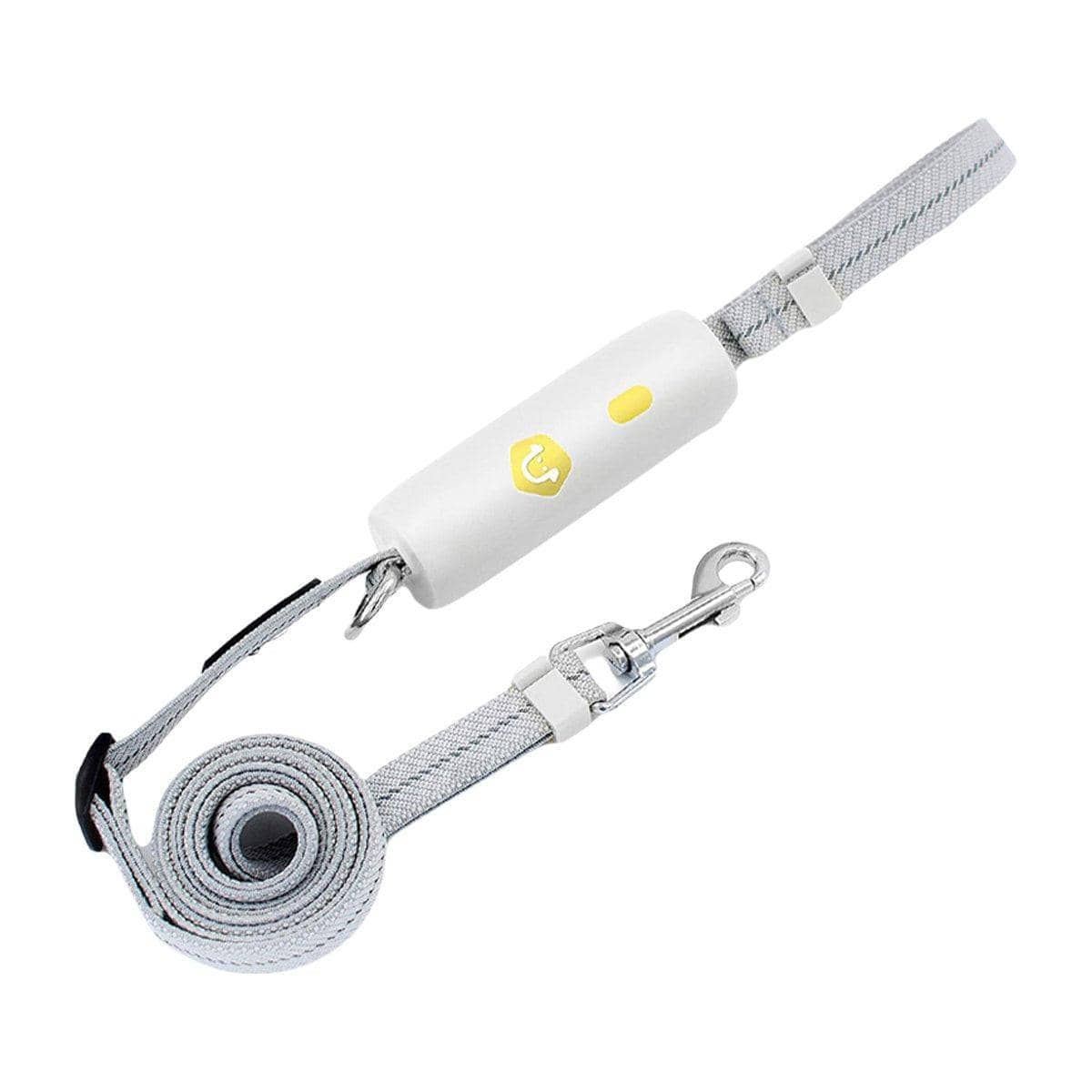 Reflective Nylon Dog Leash, Adjustable 0.95 to 1.6 m - White and Grey