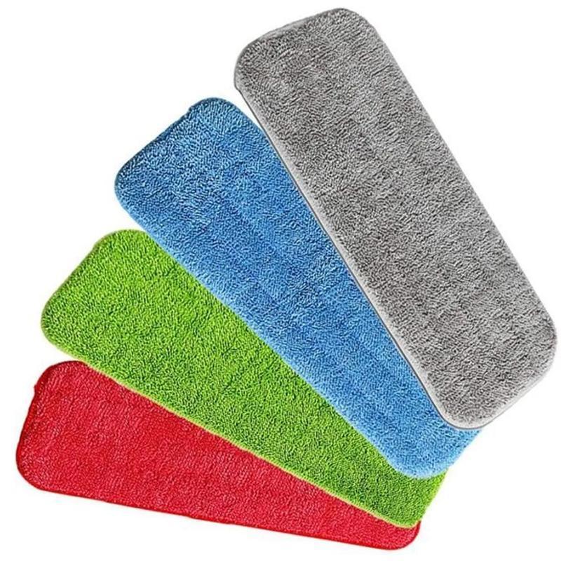 Replacement Microfibre Flat Mop Head Pads - Green, Blue, Red and Grey, Set of 4 - view 3