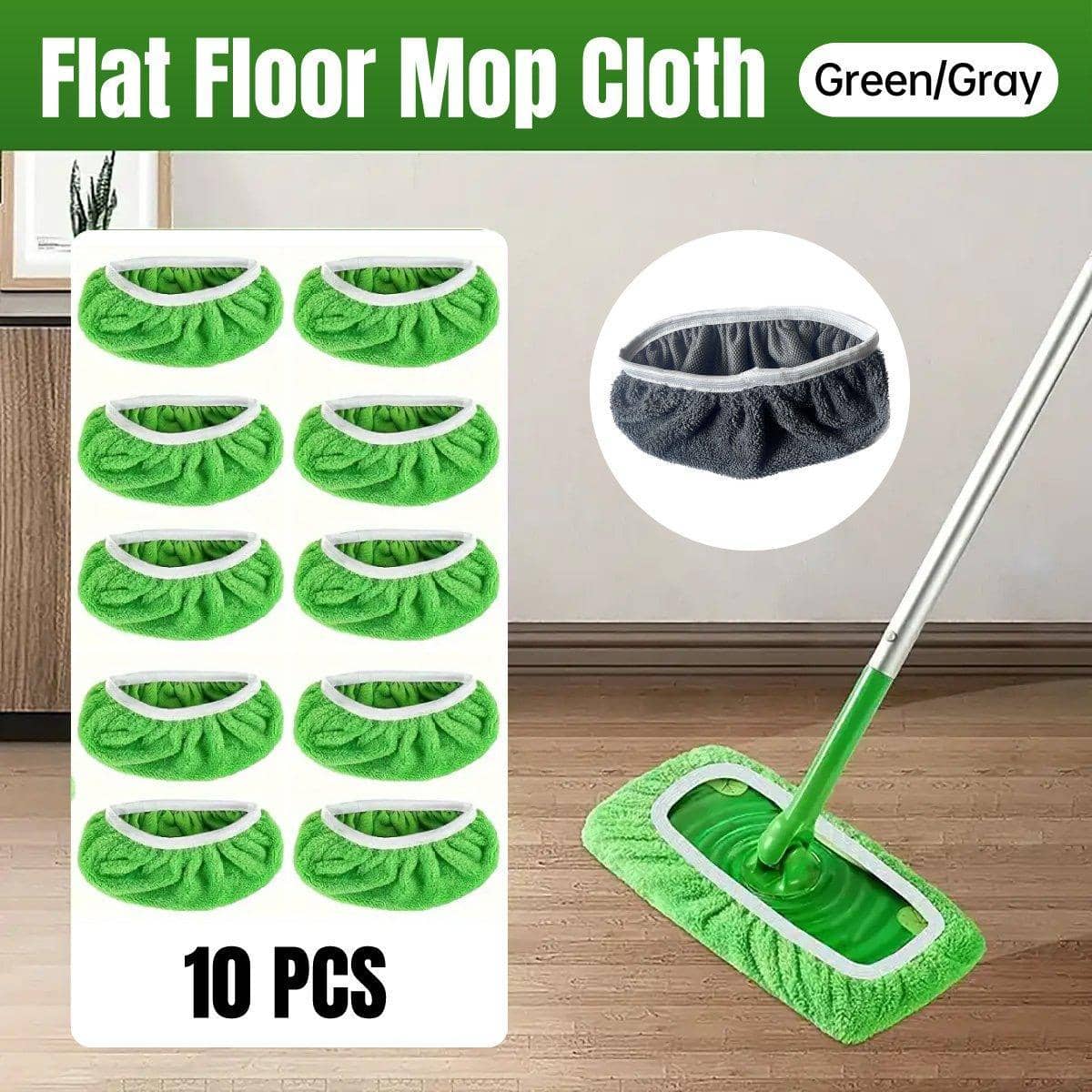 Replacement Mop Cloth Covers, 10 Pack - Grey Microfibre Refills - view 2