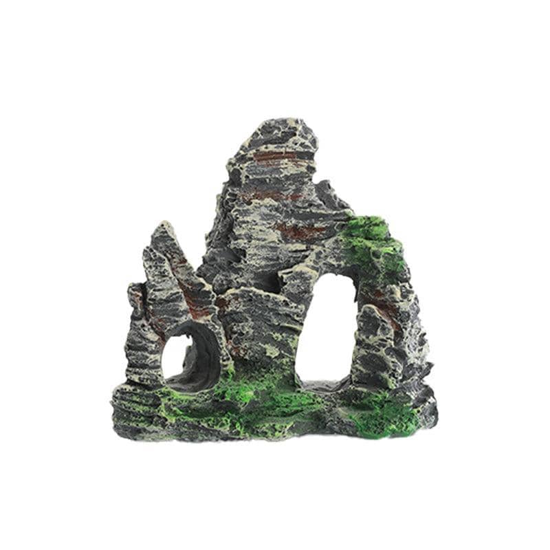 Resin Aquarium Rock Cave Ornament - Tall Arch Peak, 11.5 x 6 x 11.5 cm