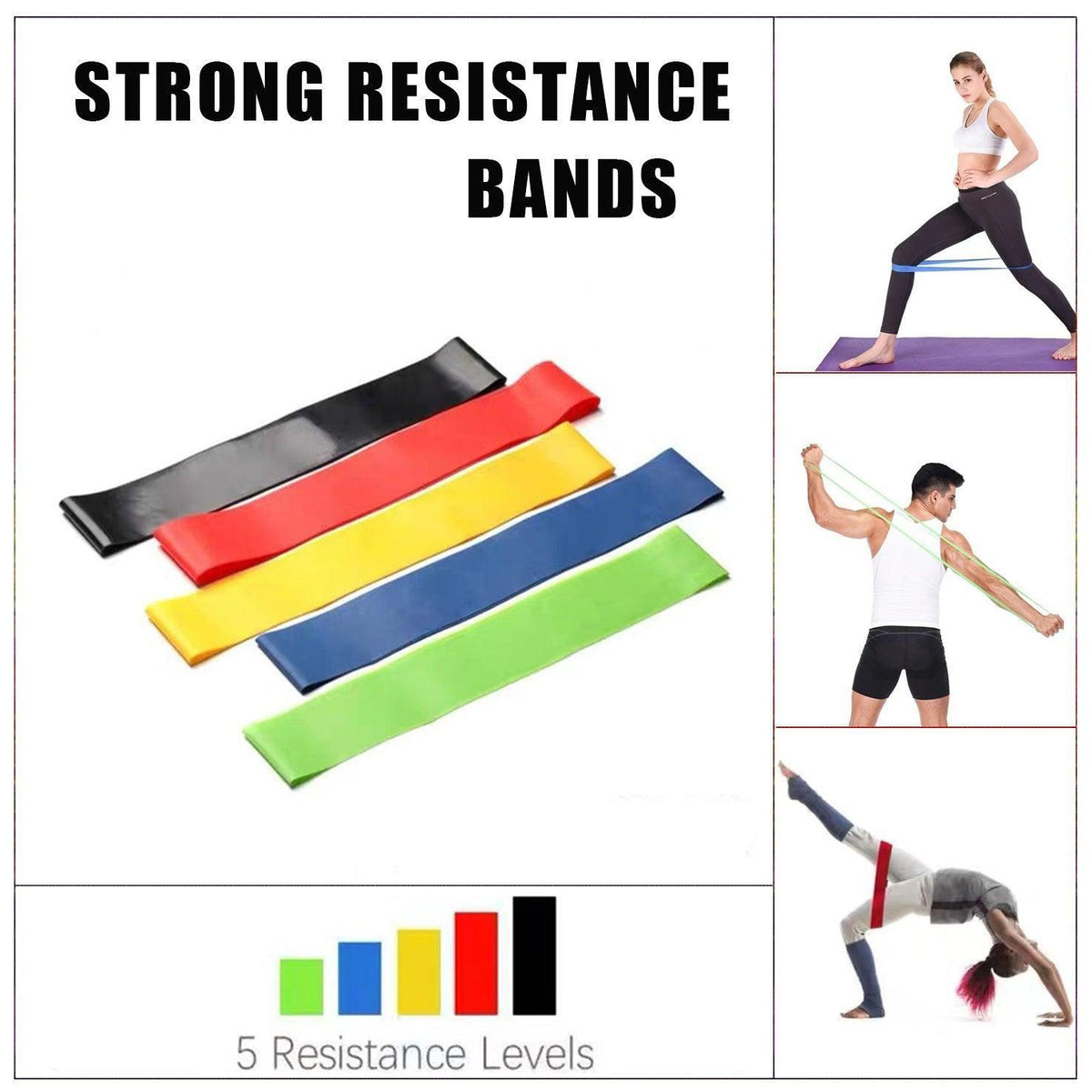 Resistance Band Latex Loop - Green, Extra Light 10-15 lb - view 2