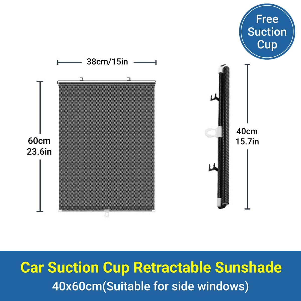 Retractable Car Window Sun Shade for Rear Windows - 40 x 125 cm - view 4