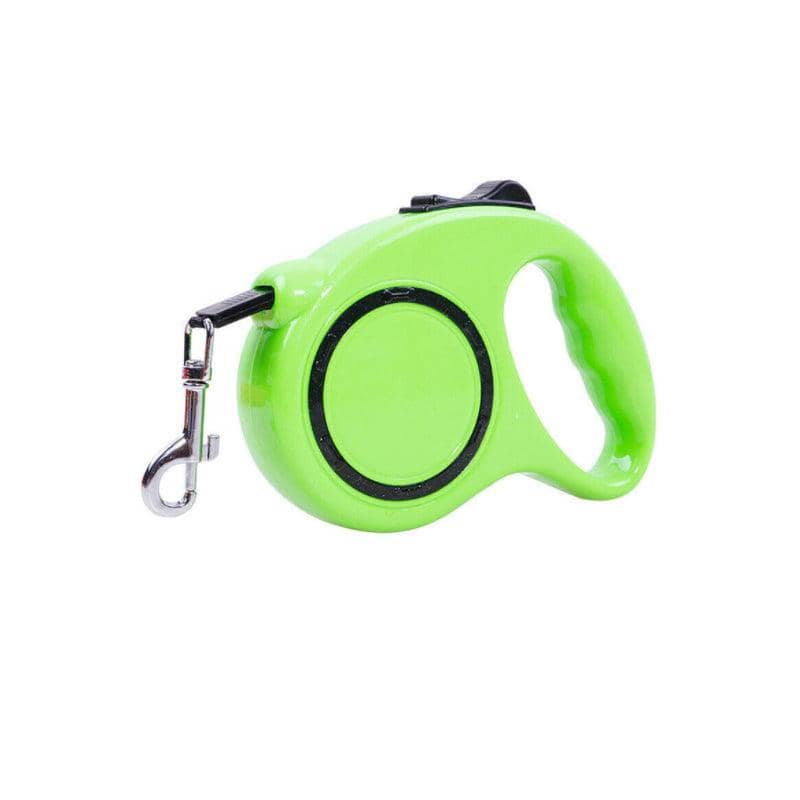 Retractable Dog Lead, 5 m, Reflective Tape, up to 15 kg - Green