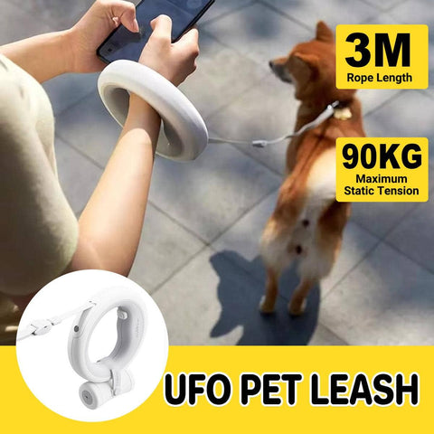 Retractable UFO Pet Leash for Dogs and Cats with 300 cm Rope and LED Light