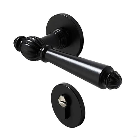 Retro Door Handle Lever Set for Wooden Doors without Lock Core 145 mm - Black