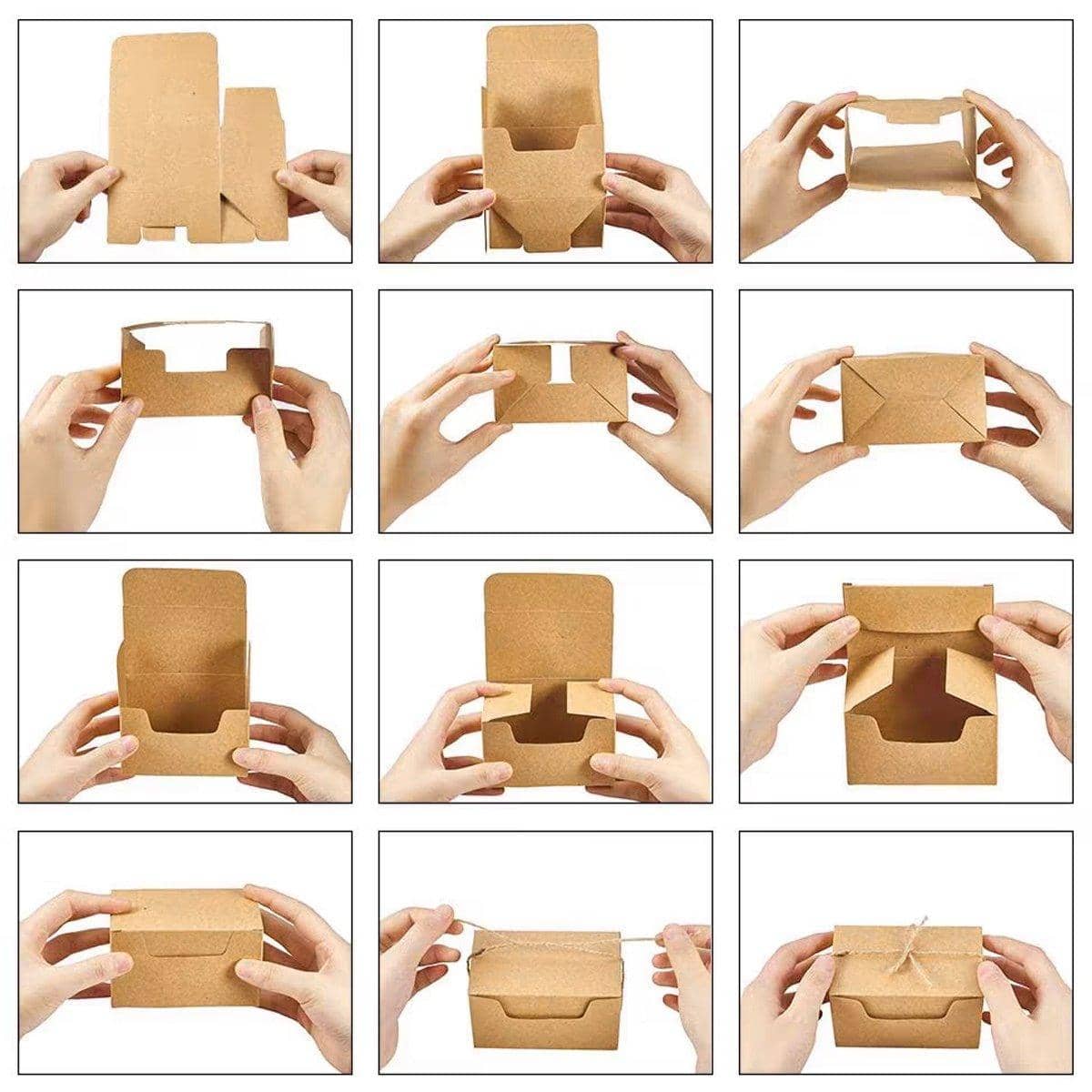 Retro Kraft Paper Wedding Candy Boxes, Rectangular Gift Packaging - Pack of 50 - view 4