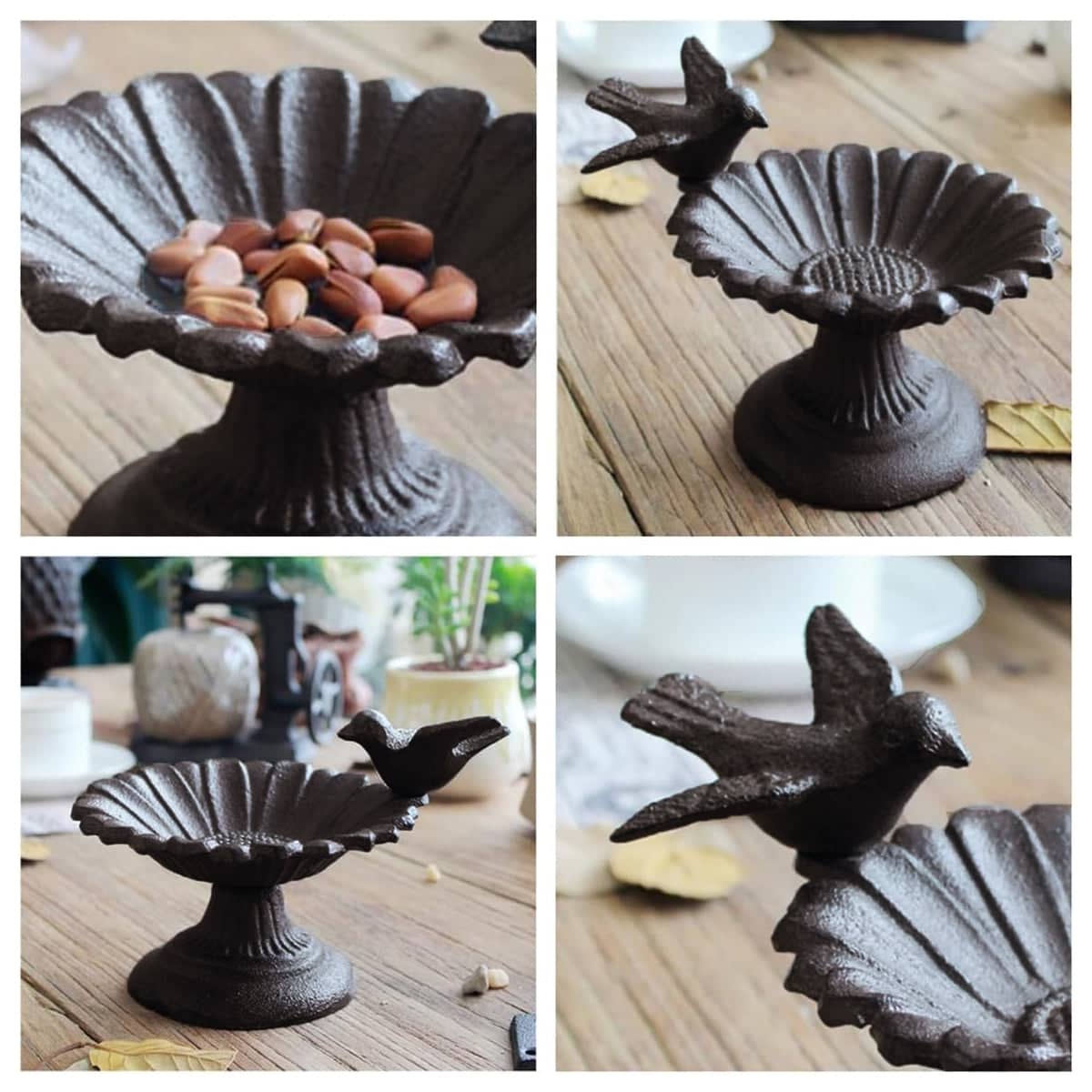 Retro Petal Shaped Cast Iron Bird Feeder Hanging Decorative Outdoor Garden Feeding - view 5