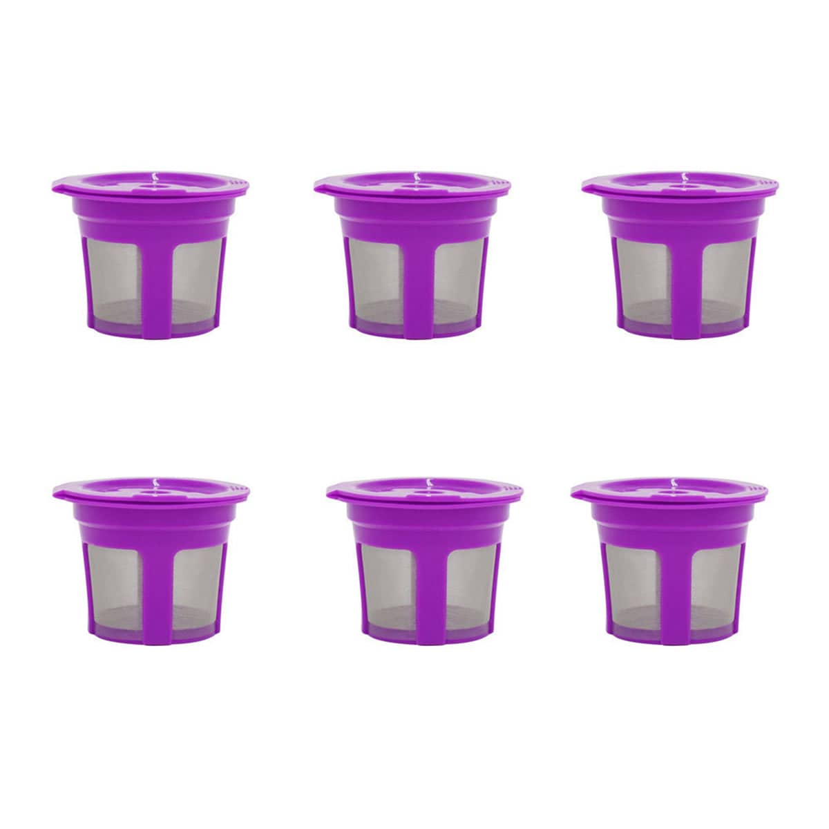 Reusable Coffee Pod Filters for Keurig-Style Machines, Pack of 6 - Purple