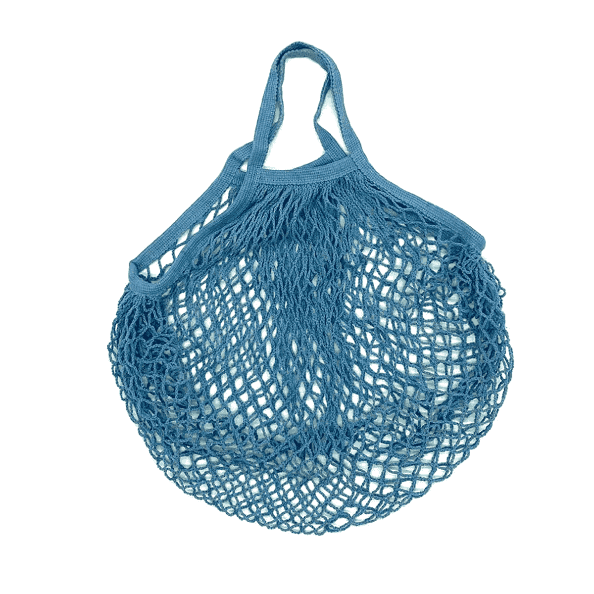 Reusable Cotton Mesh Net Shopping Bag, Foldable String Tote - Steel Grey