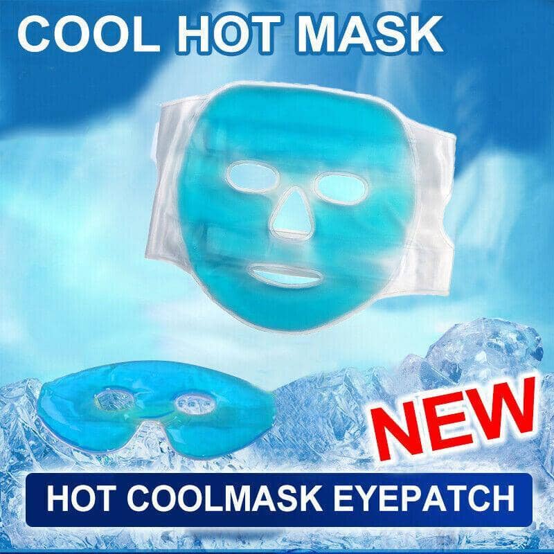 Reusable Hot and Cold Gel Face Mask with Adjustable Strap - Blue - view 2