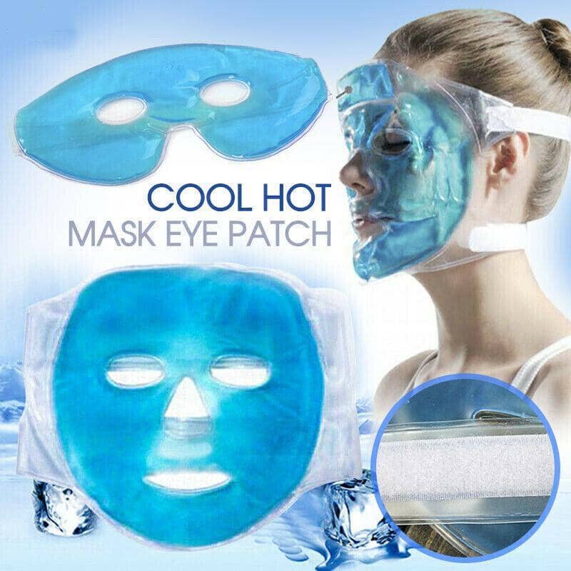 Reusable Hot and Cold Gel Face Mask with Adjustable Strap - Blue - view 3