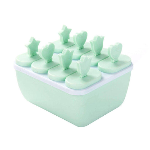 Reusable Ice Block Popsicle Moulds, Pack of 8 - Green