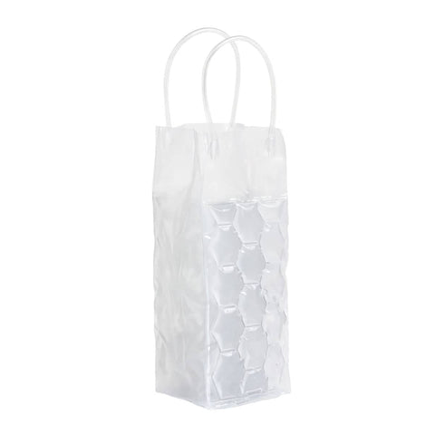 Reusable Ice Wine Bottle Cooler Bags - Clear Gel, Pack of 5