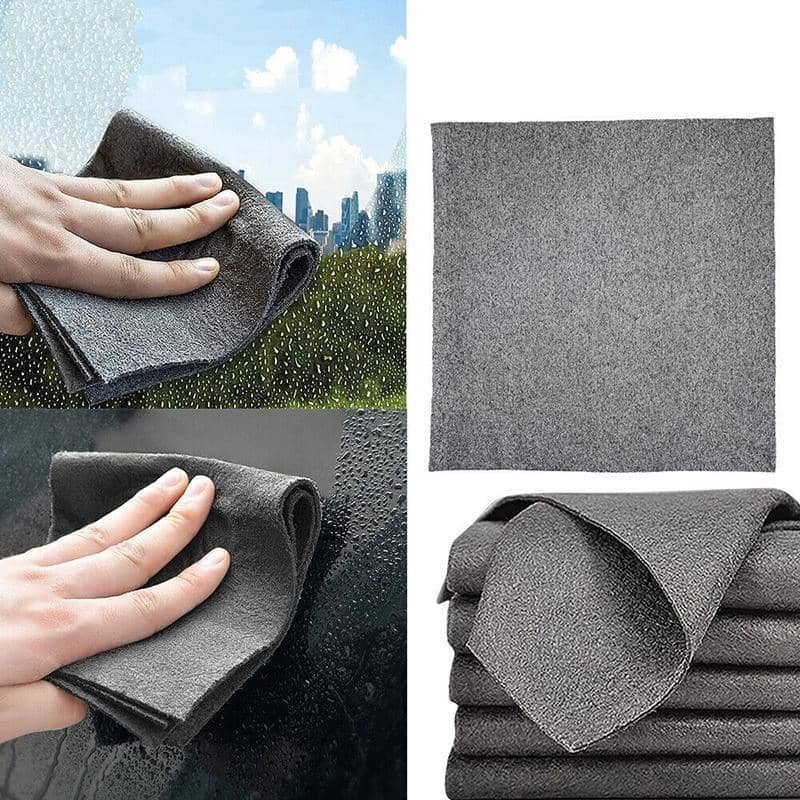 Reusable Microfibre Cleaning Cloth, Streak-Free - 30 x 30 cm, Grey - view 4