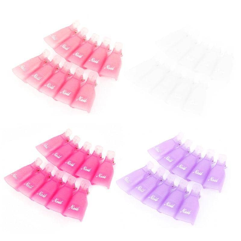 Reusable Plastic Nail Soak off Clips for UV Gel Polish Removal, Pack of 10 - Light Pink - view 3