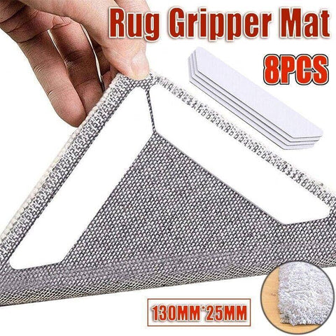 Reusable Rug Grippers, White, 130 x 25 mm, Pack of 8