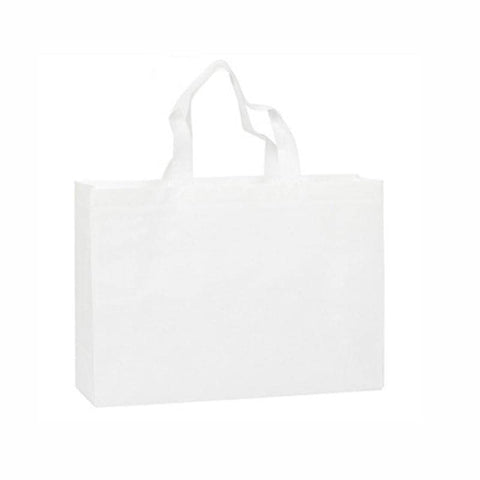 Reusable White Non-Woven Shopping Bags, Pack of 100 - 30 x 40 x 10 cm