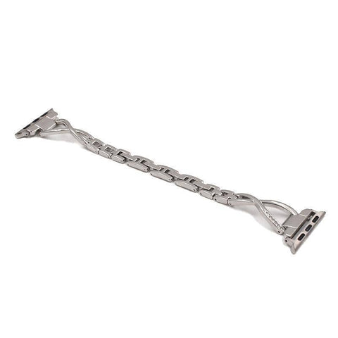 Rhinestone Stainless Steel Watch Band for Apple Watch - Silver