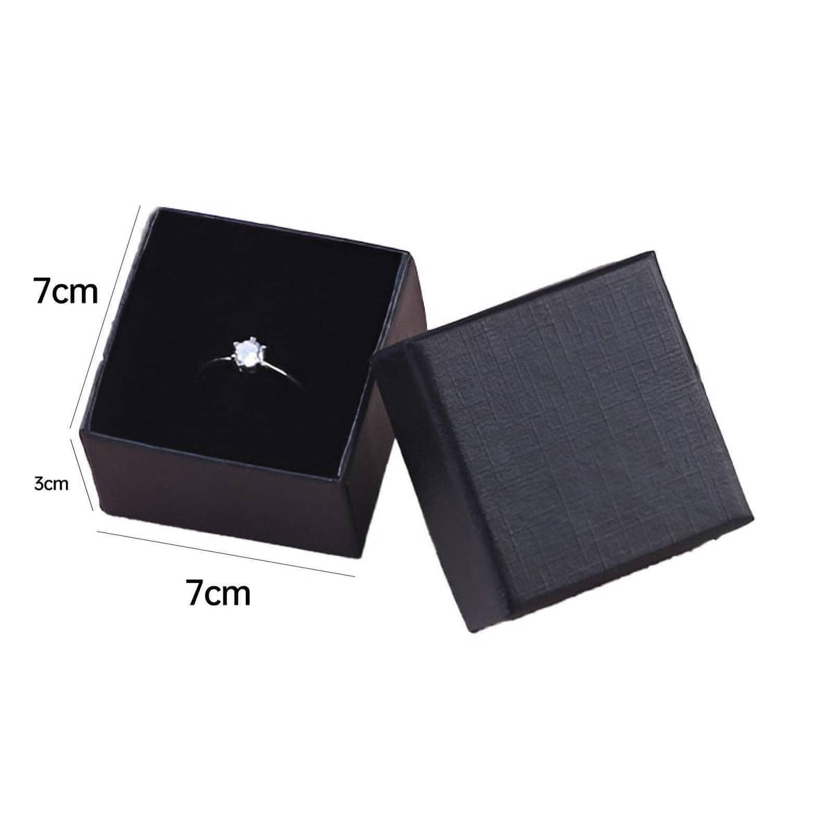 Ring and Earring Gift Boxes Pack of 20 with Sponge Lining 7cm Square - Black - view 4