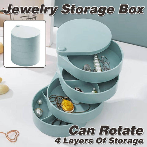 Rotating 4 Layer Jewellery Storage Box Organiser