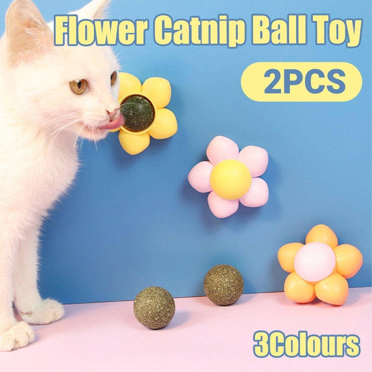 Rotating Catnip Ball Cat Toy, Pack of 2 - Orange - view 2