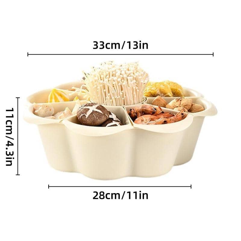 Rotating Serving Platter with 9 Sections and Draining Basket, 33 cm - view 3