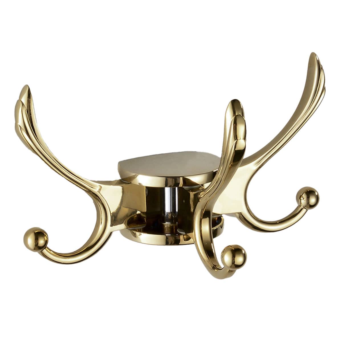 Rotating Wall Mounted Coat Hook Foldable Space Saving Hook for Home - Gold