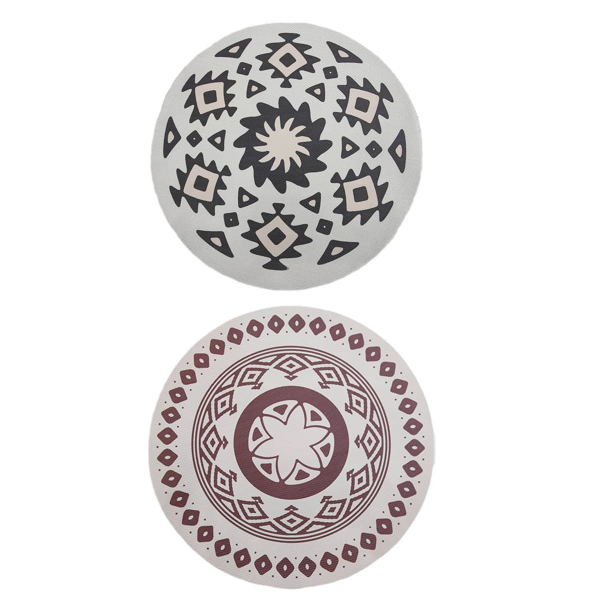 Round Bohemian Placemats, 38 cm, Pack of 4 - Black - view 3