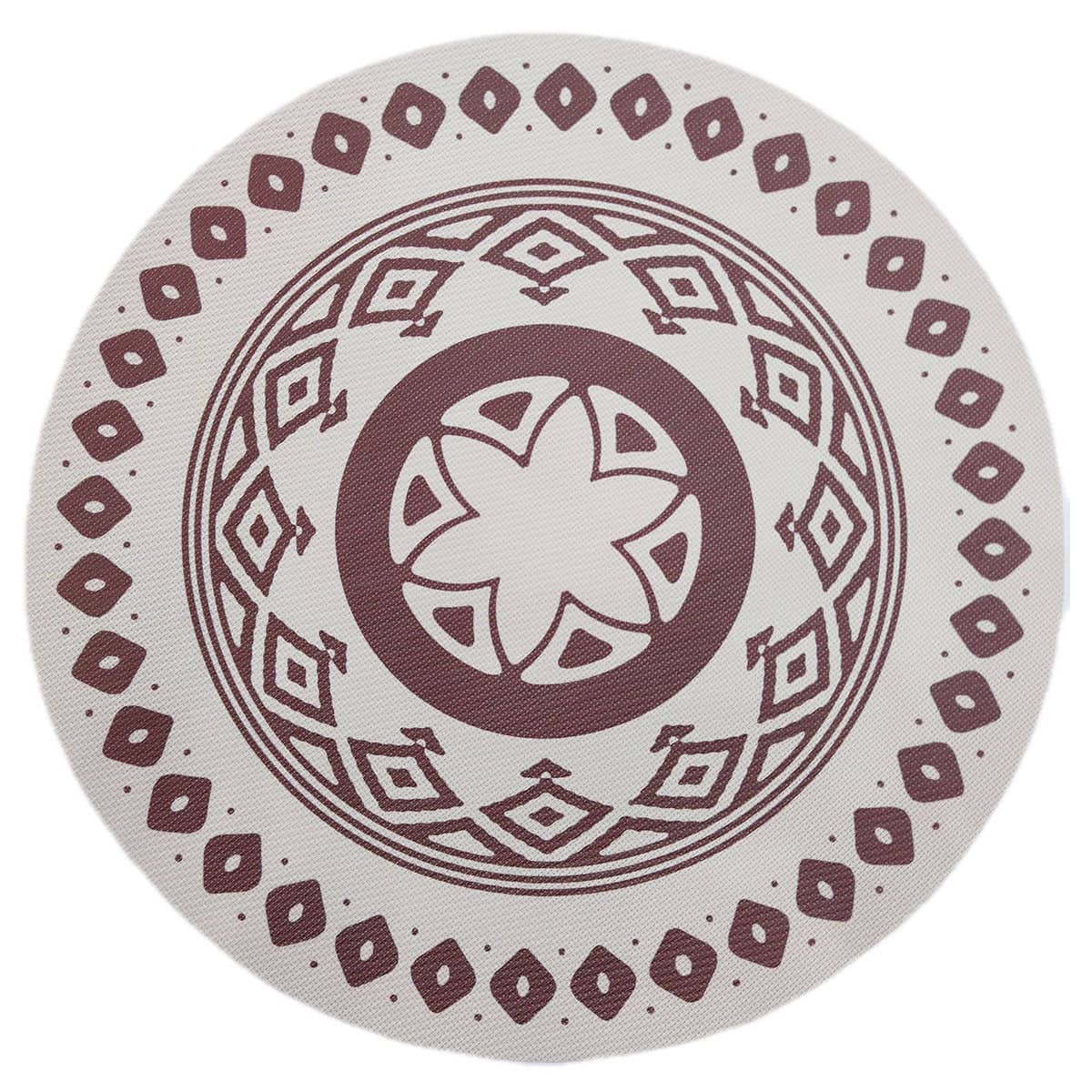 Round Bohemian Placemats, 38 cm, Pack of 4 - Reddish Brown