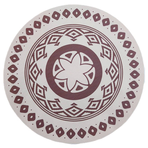 Round Bohemian Placemats, 38 cm, Pack of 4 - Reddish Brown