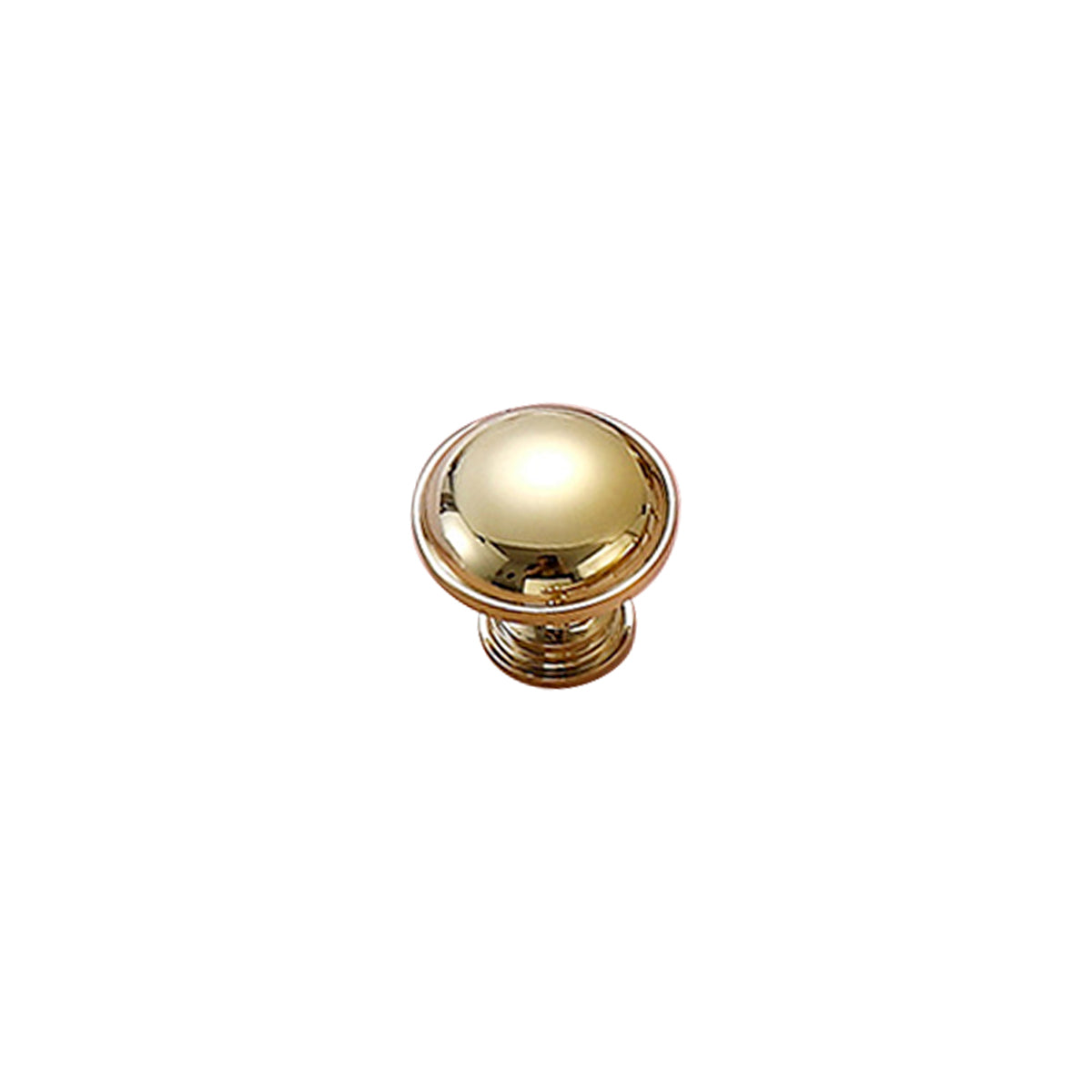 Round Brass Cabinet Knob, 32 mm Diameter - Gold