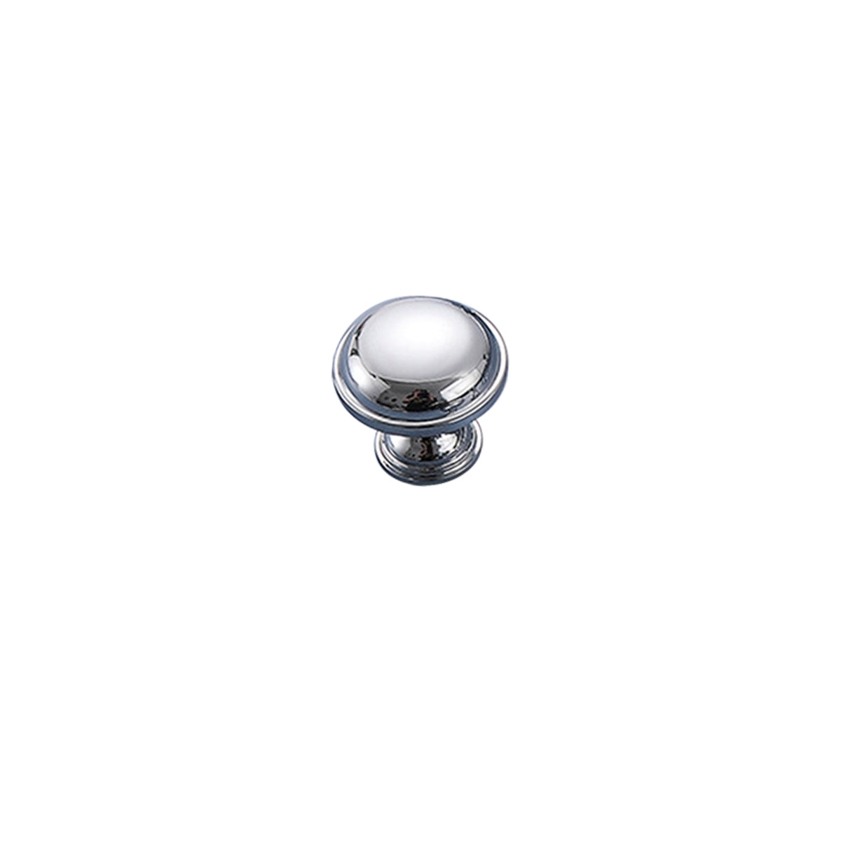 Round Brass Cabinet Knob, 32 mm Diameter - Silver