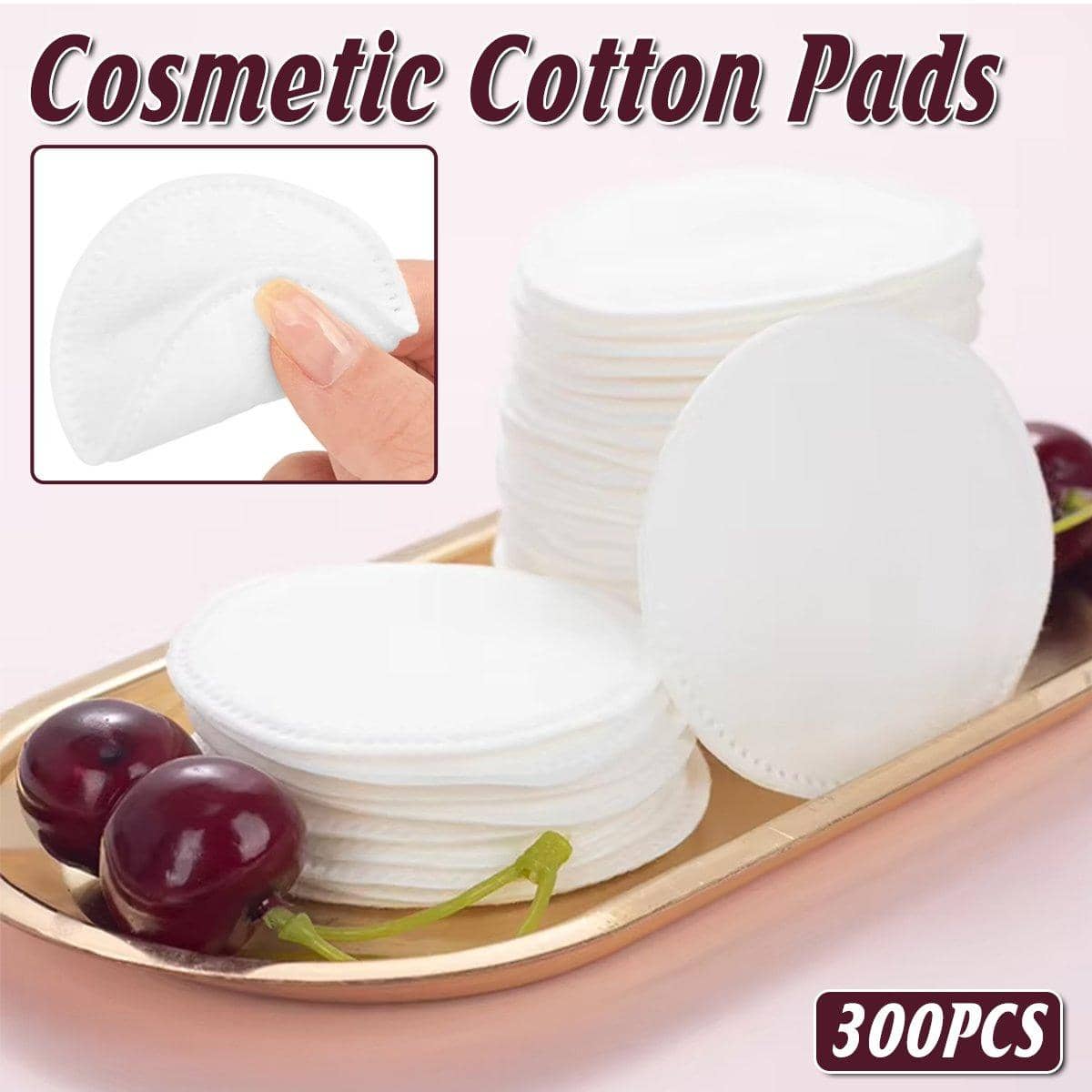 Round Cotton Pads for Makeup Removal and Toner - Pack of 300