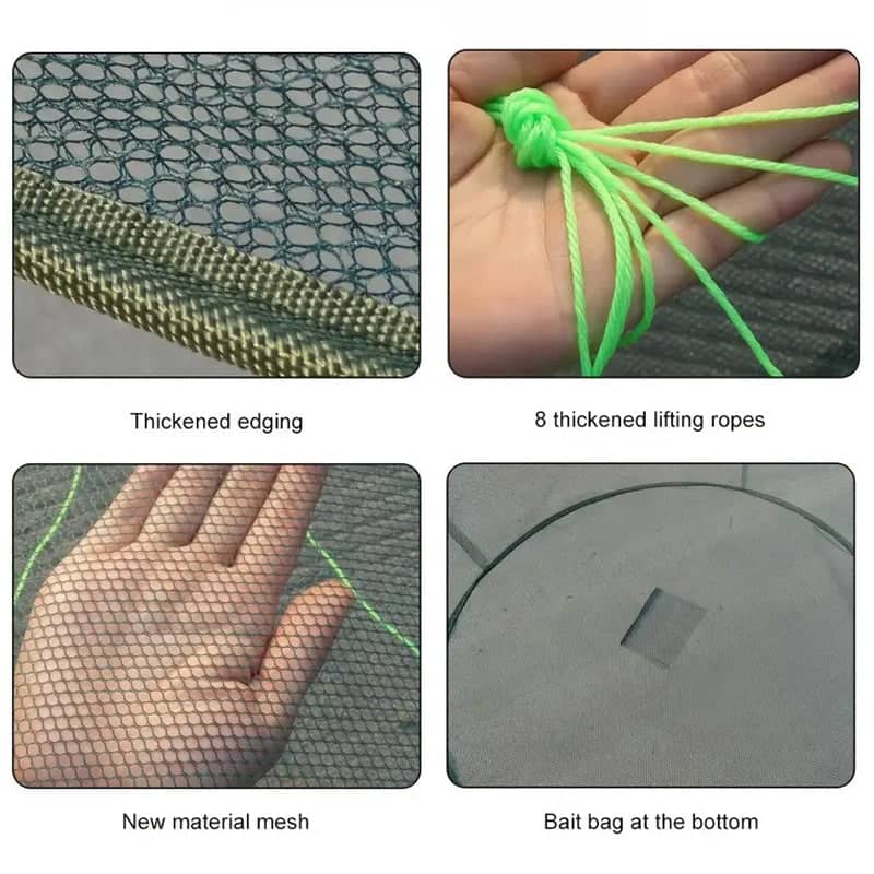 Round Folding Fishing Net with Bait Pocket - 100 cm Diameter - view 4