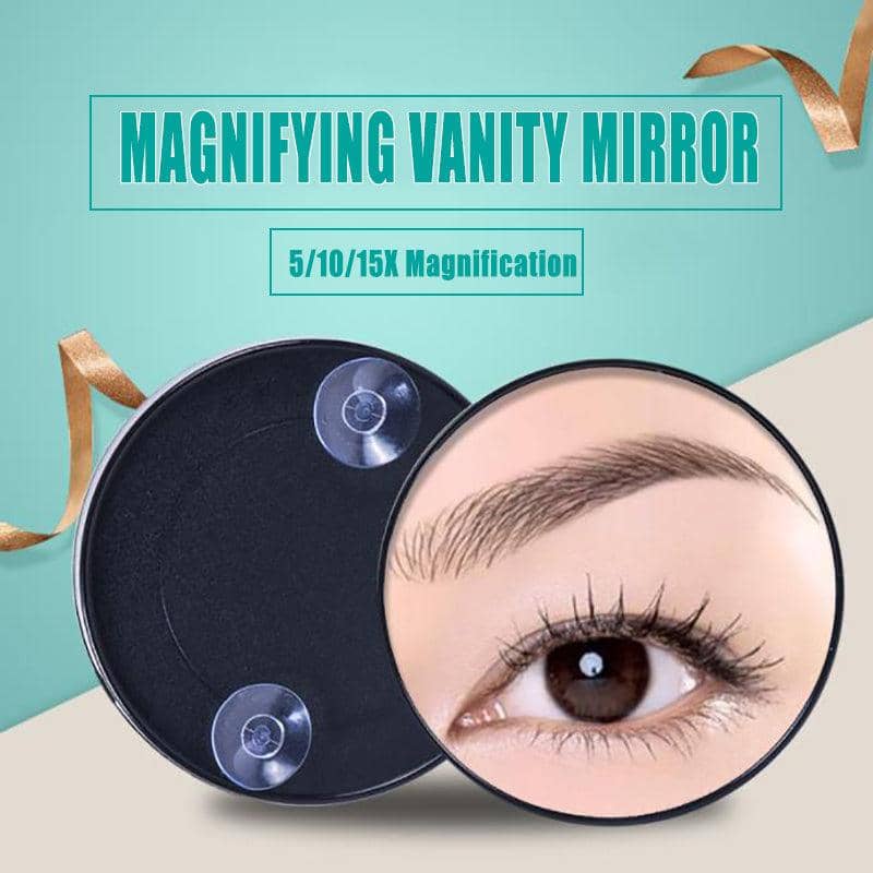 Round Magnifying Makeup Mirror with Suction Cups - 10 Times Magnification - view 2