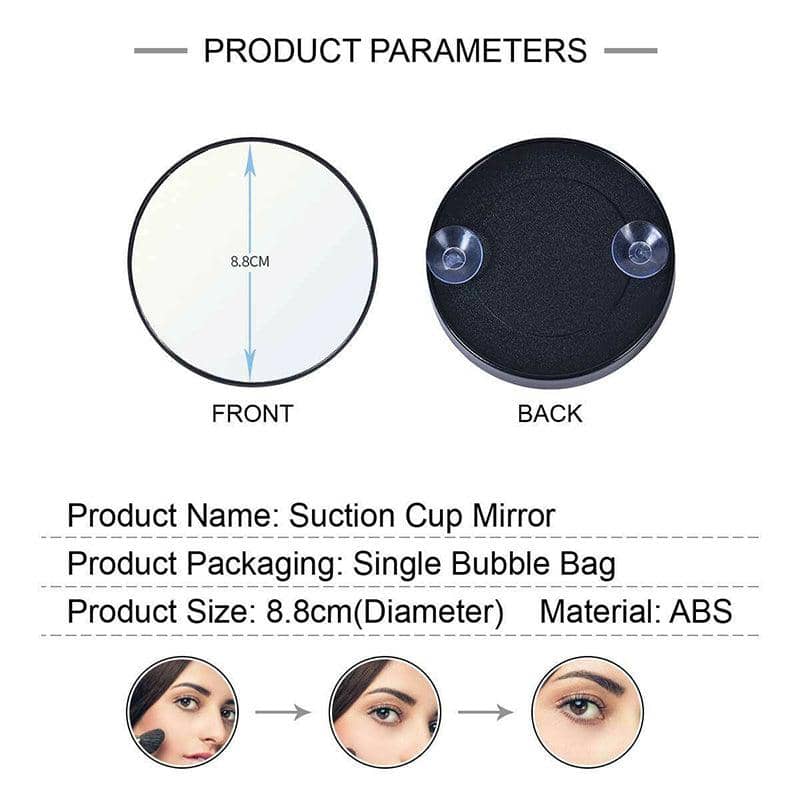 Round Magnifying Makeup Mirror with Suction Cups - 10 Times Magnification - view 3
