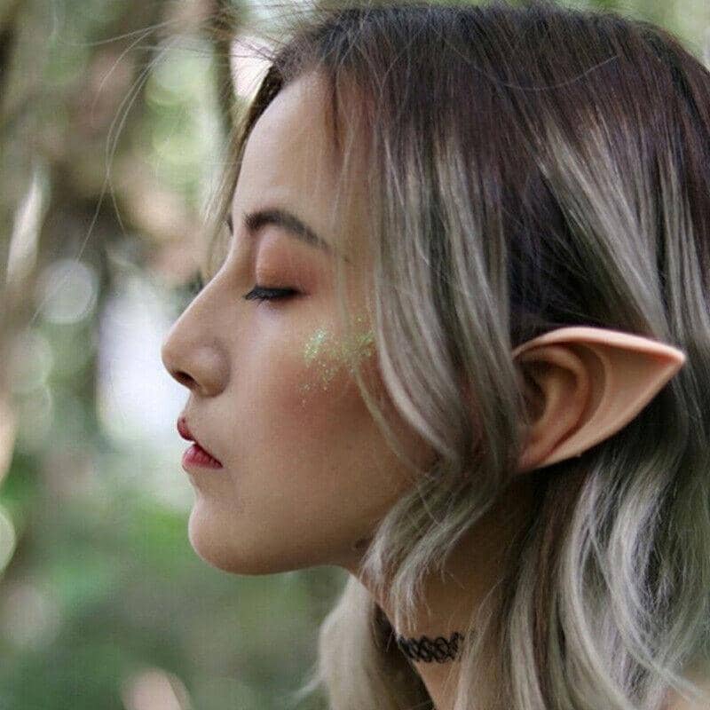 Rubber Elf Ears Halloween Costume Accessory - Light Skin Tone, 10cm - view 4