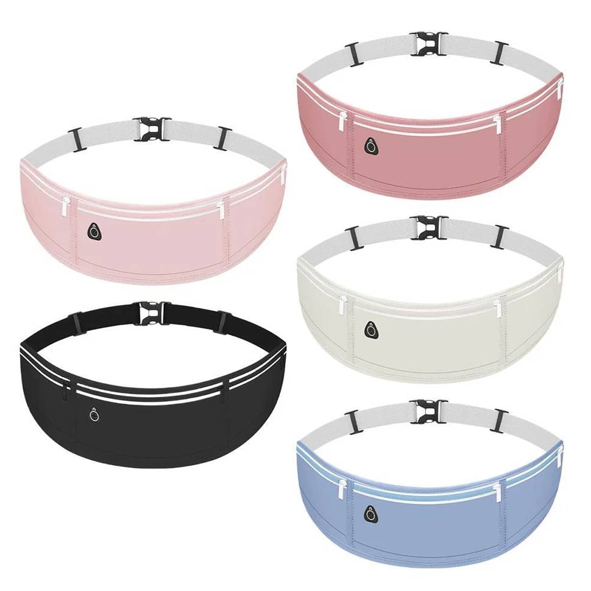 Running Waist Bag with Phone Pocket and Adjustable Belt - Light Blue - view 3